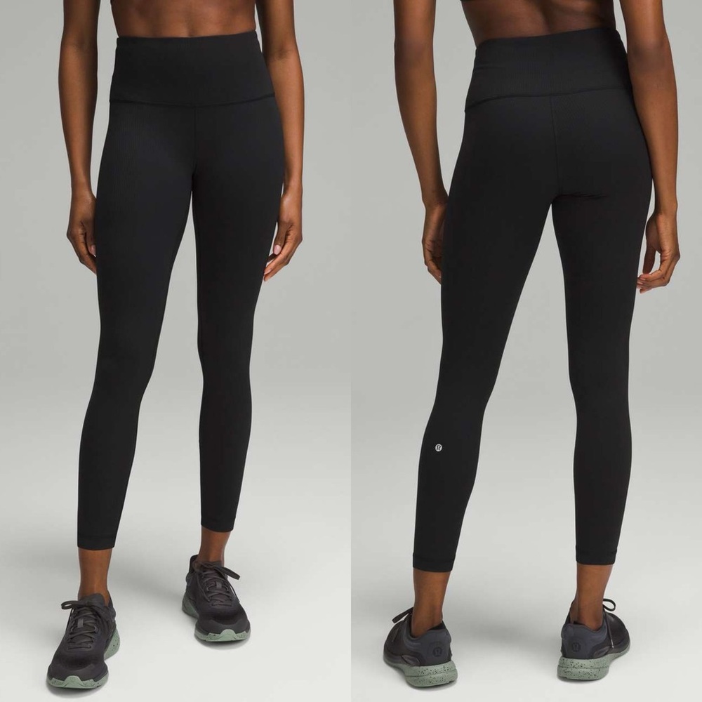 LULULEMON Wunder Train High-Rise Ribbed Tight Legging 25" in Black Size 4
